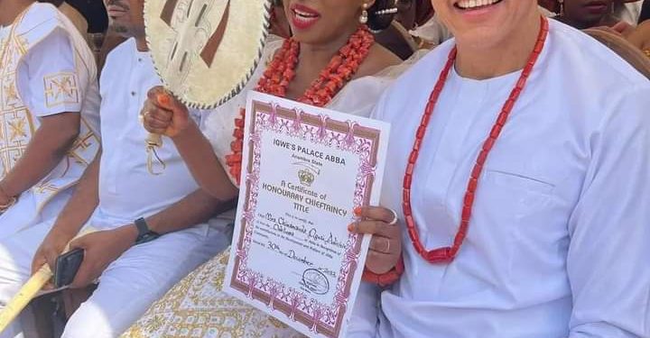 Chimamanda Bags Odeluwa Chieftaincy Title In Home State, Anambra