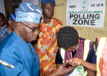 Tinubu Wins Obasanjo’s Polling Unit As Ex – President Deliver 9 Votes For Preferred Candidate, Peter Obi