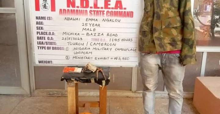 NDLEA Intercepts Explosives Going To Bandits, Arrests Cameroonian In Nigerian Military Uniform