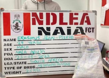 NDLEA Arrests South African Trying To Export 2.6Kg Of Methamphetamine