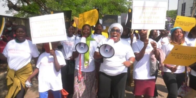 Women Storm Abuja Over Khadihat Allegedly Killed By SDP Thugs In Kogi