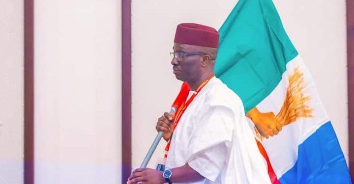 Tinubu Presents APC Flag To Senator Okpebholo, Says Party Ready To Reclaim Edo