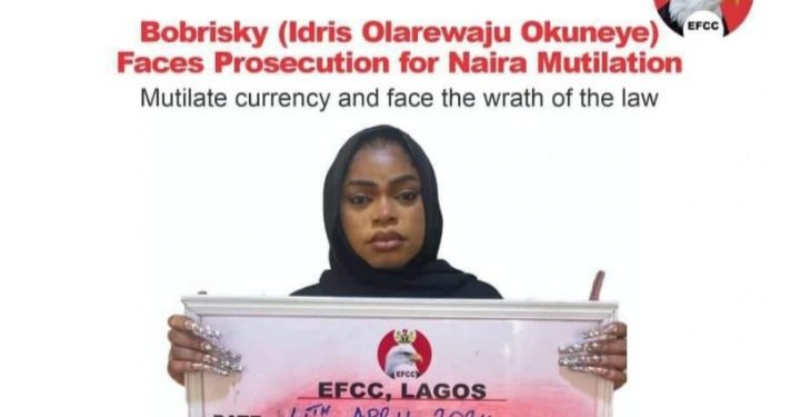 EFCC Operatives Arrest Bobrisky For Naira Abuse