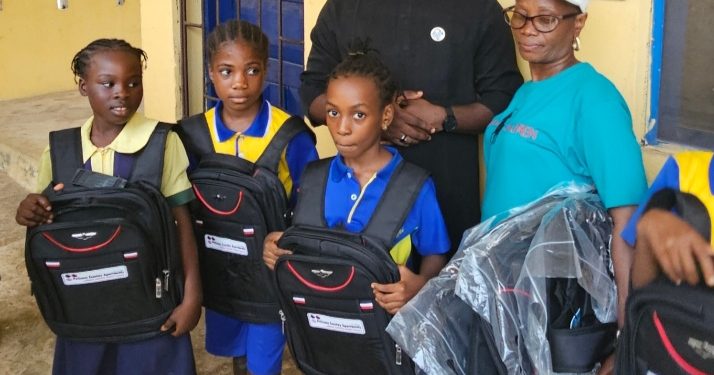 Ogun: Pelican Valley Fulfils Pledge, Donates Bags To Pupils Of Police Children School