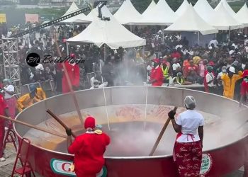 Celebrity Chef Hilda Baci Eyes Another Feat, Begins Cooking In World Largest Jollof Pot