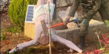 Outrage As Israeli Soldier Smashes Jesus Statue In Lebanon, Army Launches Probe