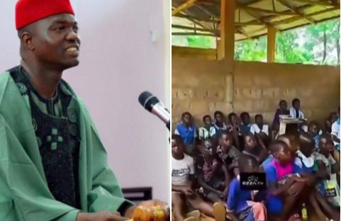 Governor Nwifuru Suspends Two Head Teachers Over Viral Video Of Dilapidated Classroom