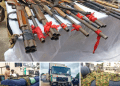 Police Intercept Trucks Loaded With Guns, Military Camouflage, Drugs In Lagos