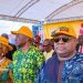 Security Aides Hurry To Evacuate Gov Adeleke, Sister, CoS As Podium Collapses During Re-Election Campaign